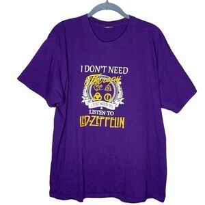 Led Zeppelin Purple Graphic T-Shirt ZoSo symbols mens size xl short sleeve shirt